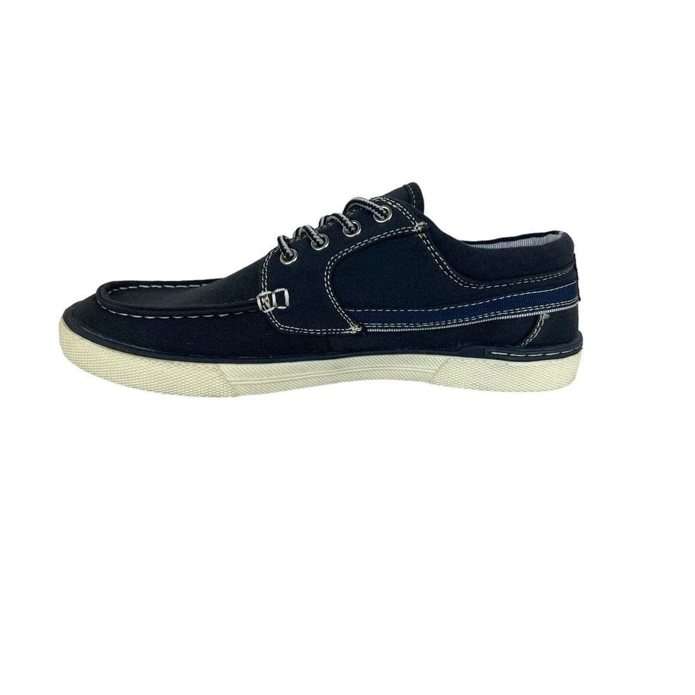 Antonio Zengara Boat Shoes Men's Size 7.5 Moc Toe Slip-ons Oceana Navy Canvas